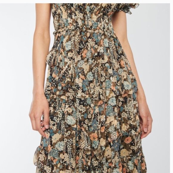 Ulla Johnson NWOT Aliya  Night Garden Floral Silk Dress US 2 - Picture 7 of 12